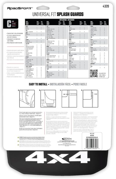 RoadSport 4320 'C' Series Universal Fit Premiere Splash Guard (Black with 4 x 4; 18" Height x 10-3/8" Wide) - Image 4