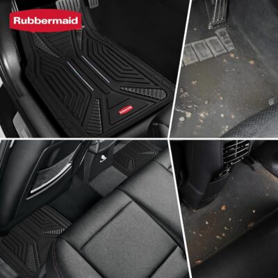 Rubbermaid Car Mat Full Set, Universal Trim-to-Fit Heavy-Duty Car Floor Mats – 4-Piece Set for All Weather Protection – Durable Rubber Mat for Cars, Trucks, SUVs & Vans-Black - Image 7