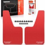 A-Premium Mud Flaps, 2 Pack Universal Splash Guards for Car Sedan Coupe, Red Front or Rear Upgraded Mud Guards Includes Mounting Hardware, Drilling Required