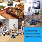 Car Cell Phone Holder Dashboard Phone Mount - Anti-Slip Silicone Pad Phone Stand Compatible with iPhone, Samsung, Android Smartphones - Image 7
