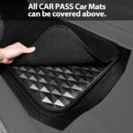 CAR PASS Heavy Duty Rubber Car Mats, Deep Dish All-Weather Floor Mat for Car Full Set Durable Anti-Slip 3D Rhombus Waterproof Trim to Fit Liner Universal Fit Automotive,Sedan,SUV,Truck, 3 Piece Black - Image 8