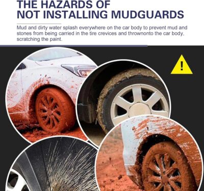 2 PCS Car Mud Flaps, Tire Rear Enhanced Splash-protection Trim Kit, Waterproof Tight Fit Fender Protector for All Weathers, Universal Modification Accessory for Cars SUVs Trucks (Black) - Image 5