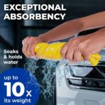 Premium XL Shammy Towel for Car - 2pk (34”x25”) - Super Absorbent Chamois Cloth - Spots & Scratch-Free - Reusable Car Drying Towels - Image 2