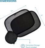 Enovoe Car Window Shades for Baby (4 Pack) - 21"x14" - Sun Shade Blocker, Cling - Glare Shield and UV Rays Protection for Your Child - Side Windows Screens for SUV- Mesh Window Shades for Car Baby - Image 3