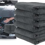 Chemical Guys MIC35306 Workhorse Professional Grade Microfiber Towel, Black (16 in. x 16 in.) (Pack of 6)