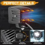 2Pcs 3 Inch SAE LED Fog Lights Off Road DOT Approved Driving Lights Pods Square LED Cubes Work Light Fog Lamps for Trucks Wrangler JK Ram 4X4 Boat Motorcycle Tacoma - Image 5