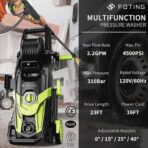 2026NEW Pressure Power Washer 4500PSI with 4 Quick Connect Nozzles, Inlet Hose & Filter, Foam Cannon for Cars/Fences/Driveways/Patios/Home Cleaning, Green - Image 2