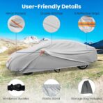 Goplus Car Cover Waterproof All Weather, Outdoor Sedan Car Snow Cover Hail Proctor for Automobiles with Carrying Bag,Wind Proof Buckles, UV Proof, Fit Chevy Ford Honda Nissan Toyota, Length Up to 193" - Image 3