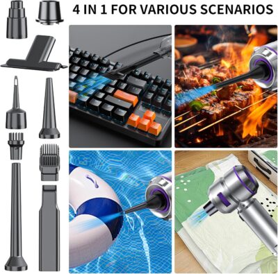 Car Vacuum Cleaner High Power - 22000PA Portable Car Vacuums 4 in 1 Compressed Air Duster & Blower Hand Held Vacuum Cordless with Brushless Motor for Cars Home Office Camping Ideal Gifts for Men women - Image 5