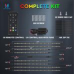 MICTUNING 8Pcs N8+ RGBW Underglow LED Lights for Cars, APP & Remote Dual Control, IP68 Waterproof Aluminum Multicolor Modes Music Soundsync Exterior Neon Accent Car Underglow Kit, 2 Years Warranty - Image 7