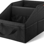Car Organizer - Automotive Organizer for Front And Back Seat or Floor, Car Caddy Organizer with Divide, Handles and Multiple Mesh Pockets