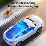 Automatic Retractable Windshield Sunshade – Strong Suction Cups, Premium Heat-Reflective Fabric, Adjustable 29.1–59.1 in, Fits Sedans, SUVs & MPVs, Tesla Model 3/Y - Image 5