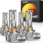 FORENNER 9005 9006 Light Bulbs Combo, 900% Ultra Brightness, Real 1:1 Mini Halogen Size, HB3 HB4 Fog Light 6500K Cool White, 50000Hrs Long Service Life, Plug and Play, lP68, Pack of 4.