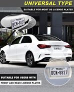 Stainless Steel License Plate Frames, Mirror Polished Heavy Duty Metal Chrome Car Tag Cover, 2 Pack 2 Hole Silver Holder, Slim Design with Screws & Caps for Men & Women - Image 3