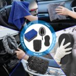 AUTODECO 40Pcs Car Wash Detailing Kit Cleaning Kits with Foam Gun Sprayer Vacuum with Long Cord Drill Brush Large Wash Mitt Towels Complete Interior Exterior Car Washing Supply Set Black - Image 7