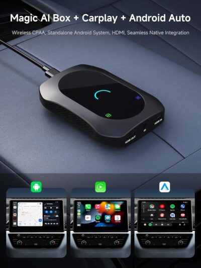 Magic AI Box, Wireless CarPlay/Android Auto Adapter, Car Video Box Supports for Netflix/YouTube/TikTok/TF Card, DriveChat AI Smart Box with GPS/Dual Bluetooth - Image 4