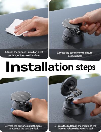 JOYROOM Car Mount for iPhone, [Tri-Fold] MagSafe iPhone Car Mount, [Suction Pro+Gel Base] 360° Rotation iPhone Car Holder, Strong Magnet for iPhone 17 Pro Max and Other Series[Not for Charging] - Image 8