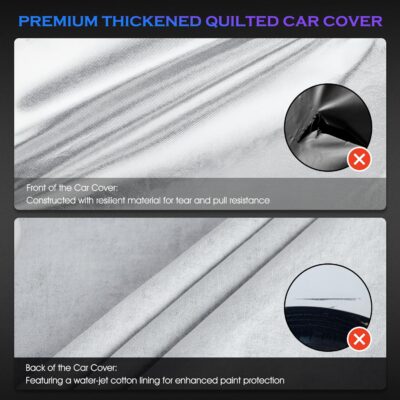 Car Cover Custom Fit for Toyota Camry 1996-2025,Honda Accord 2001-2025,6 Layers Truck Cover Waterproof All Weather for Automobiles,Outdoor Full Exterior Cover,Rain, Sun, Wind Protection,Silver - Image 2
