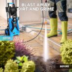 Pressure Cleaner 5000 PSI Adjustable Pressure, Power Cleaners Powered with 33ft Pressure Hose, 4 Nozzles and 500ml Foam Cannon, Cleaner Machine for Home, Car, Blue - Image 8