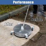 JANZ 16" Pressure Washer Surface Cleaner with 4 Wheels, Stainless Steel Housing, 1/4" Quick Plug, 2 Extension Wand Attachments, 2 Replacement Nozzles and 3 Spray Nozzles, 4000 PSI - Image 5