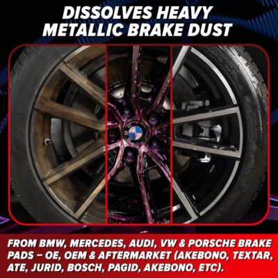 Carfidant Rim Reactor Wheel Cleaner Spray – No Scrub Formula with Purple Iron Remover Reaction – Removes Brake Dust & Grime – Safe for All Wheels (Aluminum, Chrome, Black) – pH Neutral – 16oz - Image 5