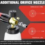 Pressure Washer Foam Cannon Gun & Sprayer Kit, Car Wash Kit, 5 Adjustable Nozzles, 1/4" Quick Connect, Fits for 1000-4000 PSI, Includes Foam Sprayer & Accessories - Image 6