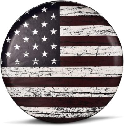 Spare Tire Cover, Wheel Cover with American USA Flag PVC Leather Waterproof Dust-Proof Universal Fit for Jeep Trailer RV SUV Camper Vehicle (14 Inch) - Image 2