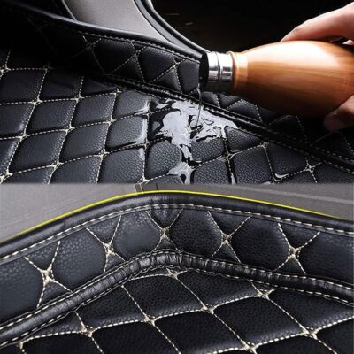 Car Leather Boot Liner Mats for VW Golf 7 /GTI R Mk7 Hatchback Hatch 2013-2018, Anti-Slip Boot Mats Rear Trunk Mats Cargo Tray Waterproof Protector Interior Accessories - Image 5