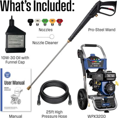 Westinghouse WPX3400 Gas Pressure Washer, 3400 PSI and 2.6 Max GPM, Onboard Soap Tank, Spray Gun and Wand, 5 Nozzle Set, for Cars/Fences/Driveways/Homes/Patios/Furniture - Image 9