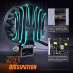 Nilight 2PCS 3Inch Led Pods Round 1500LM Built-in EMC Work Light 90° Flood Beam Angle for Offroad Lights Side Light Rear Back-Up Light for Tractor Truck Motorcycle Boat ATV UTV - Image 7