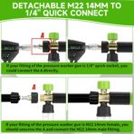 Tool Daily Short Pressure Washer Gun with Mini Foam Cannon, Dual Connector Accessory, 5 Power Washer Nozzle Tips, 1/4 Inch Quick Connect - Image 9