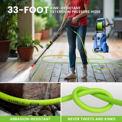 Pressure Washer 5000PSI Adjustable Pressure Power Washers with 33ft Hose, 4 Nozzle and Foam Cannon, Powerwashers Cleaner Machine for Home, Cars, Blue - Image 5
