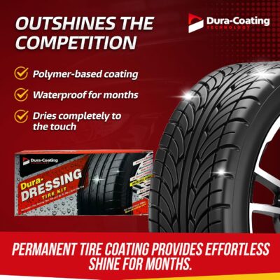 DURA-COATING TECHNOLOGY, Dressing Total Tire Kit, Single Car Kit - All Inclusive Tire Shine, and Cleaner Kit for a Lasting Shine and Brilliant Finish - 16 Ounce Tire Cleaning Spray - Made in The USA - Image 3