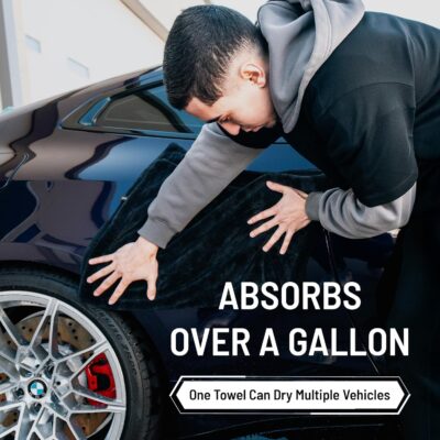 Blackline 24"x36" Twisted-Loop Car Drying Towel, 1300GSM, Streak Free, Lint Free, Reusable - Car Accessories, Microfiber Cleaning Cloth for Car, Truck, SUV - One Pass is All You Need - Image 4