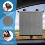 Car Window Shades for Baby, 2 Pack Retractable Side Window Sun Shade with Suction Cups, Blocks UV Rays & Heat Glare Protection, Roller Sunshade for Kids, Pets, and Car Passengers (15x17 Inch) - Image 3