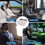Car Headrest Memory Foam Neck Pillow for Driving with Leather Cover Soft Comfortable Seat Head Pillow Cushion for Most Cars SUV Sedan Home Office Off-White (Beige) (1PC) - Image 5