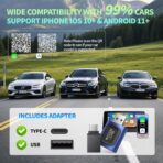 2026 Upgraded 2-in-1 Wireless CarPlay Adapter & Android Auto Wireless Adapter, Bluetooth Car Adapter for Wired to Wireless, Fast & Stable Auto-Connect, 5G WiFi & BT 5.4, Plug & Play (USB-C/A) - Image 7