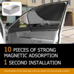 Shakas 2 PCS Side Window Shade, Semi-Shading Semi-Permeable Anti-Glare Heat-Insulating Protective Curtains for Driver, Adsorption-Type Window Free-Lifting Privacy Covers, for Most Cars (Black) - Image 5