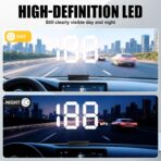 SINGARO Heads up Display for Cars, USB Plug Digital GPS HUD Speedometer with HD Large Font, Universal Mile HUD Head up Speed Displays, Car Interior Accessories for Women and Man(White) - Image 3