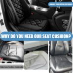 Chezope Car Seat Cushion with Back Support Pillow, Car Seat Cushion for Long Driving, Breathable Car Seat Protector, 1.2'' Thick Memory Foam Design for Pain Relief, Seat Pad for Car SUV Truck (Black) - Image 4