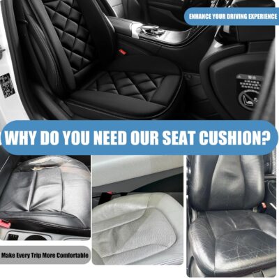 Chezope Car Seat Cushion with Back Support Pillow, Car Seat Cushion for Long Driving, Breathable Car Seat Protector, 1.2'' Thick Memory Foam Design for Pain Relief, Seat Pad for Car SUV Truck (Black) - Image 4