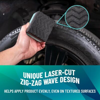 Chemical Guys Wonder Wave Durafoam Tire Shine Applicator Pads - Foam Pads for Applying Tire Dressings, Protectants, Wax, Polish and Car Detailer Products for Trucks and SUVs - 2 Pack - Image 3
