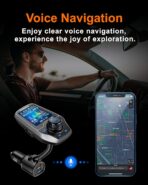 Upgraded Bluetooth 5.3 FM Transmitter for Car, Wireless Radio Adapter Kit W 1.8" Color Display Hands-Free Call AUX in/Out SD/TF Card USB Fast Charging 18W for All Smartphones Audio Players - Pewter - Image 6