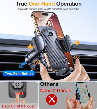 Romuto Phone Holders for Your Car Phone Holder Mount【Super Suction】Cell Phone Mount for Car Accessories for Women Men Windshield/Vent/Dash Truck Stand Desk Mount Clamp Holder for iPhone Samsung Camera - Image 6