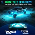 MICTUNING C4 RGBW Rock Lights Kit, 12 Pods 360° Ultra-Bright 4-Sided Wide Beam Angle Underglow Neon Accent Lighting Kit, Microphone Sync with APP Control, IP68 Waterproof - Image 3