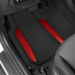 Motor Trend ChromeTech Car Floor Mats Full Set - Durable Rubber Floor Mats for Cars with Two Tone Accent, All Weather Interior Protection for Front and Rear with Non-Slip Backing, Red Chrome - Image 3