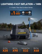 AstroAI Tire Inflator Portable Air Compressor Air Pump for Car Tires-Car Accessories, 9.8Ft Cord-12V DC-Powered Auto Pump with Digital Pressure Gauge, Emergency LED Light for Bicycle, Balloons, Yellow - Image 3