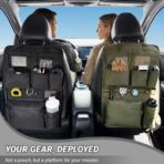 Tactical Car Seat Organizer with Multiple Pockets, MOLLE Panel System & Mesh Compartments, Durable Nylon ​Universal Vehicle Backseat Storage with Cup Holder, Water-Resistant (Black)​ - Image 5