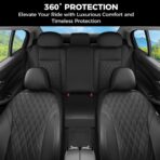 FLORICH Car Seat Covers Full Set, Leather Seat Covers for Cars, Car Seat Protector Waterproof Breathable, Universal Automotive Seat Covers, Front and Rear Car Seat Cover Fit for Most Sedans SUV Truck - Image 5