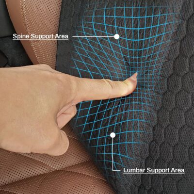 Gel Back Support Cushion,Gel Lumbar Pillow Relief Back Sciatica Pain for Car Seat Cushion,Car Seat Lumbar Support Fits Seats with Inserted Headrests (LxW:34.65''x16.34'') - Image 5